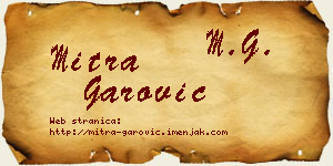 Mitra Garović vizit kartica